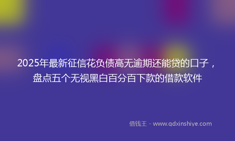 2025年最新征信花负债高无逾期还能贷的口子，盘点五个无视黑白百分百下款的借款软件