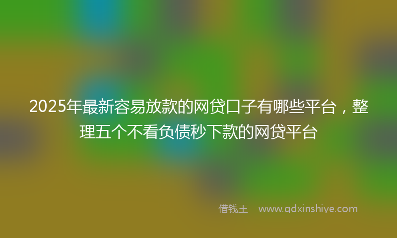 2025年最新容易放款的网贷口子有哪些平台，整理五个不看负债秒下款的网贷平台