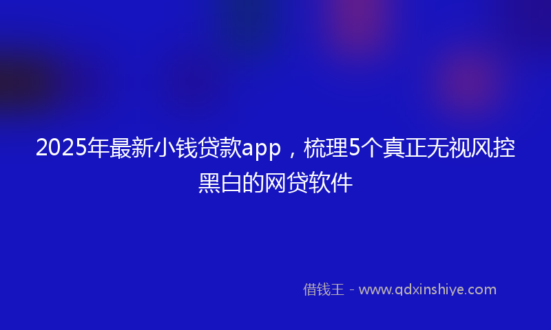 2025年最新小钱贷款app，梳理5个真正无视风控黑白的网贷软件