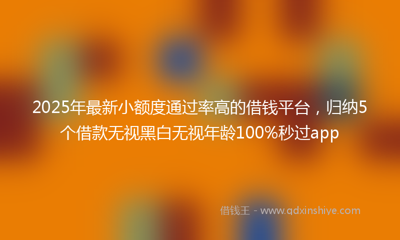 2025年最新小额度通过率高的借钱平台，归纳5个借款无视黑白无视年龄100%秒过app