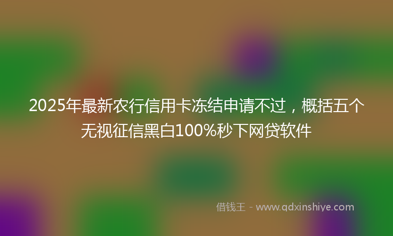 2025年最新农行信用卡冻结申请不过，概括五个无视征信黑白100%秒下网贷软件