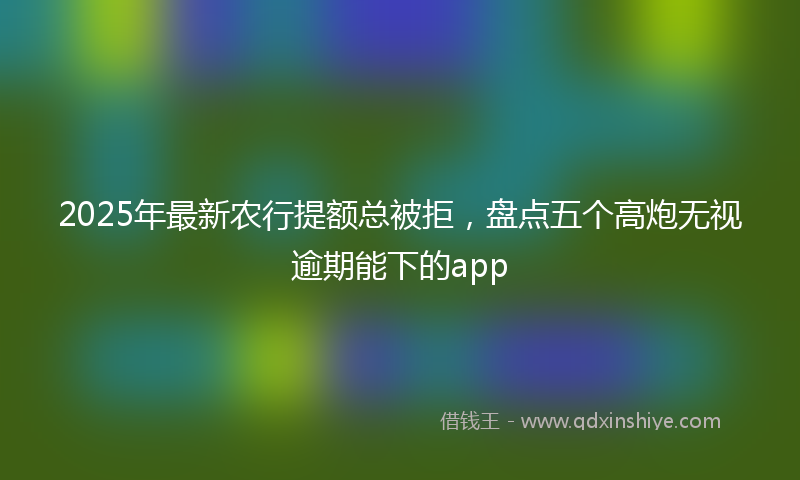 2025年最新农行提额总被拒，盘点五个高炮无视逾期能下的app