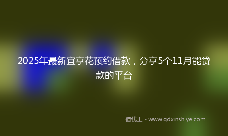 2025年最新宜享花预约借款，分享5个11月能贷款的平台