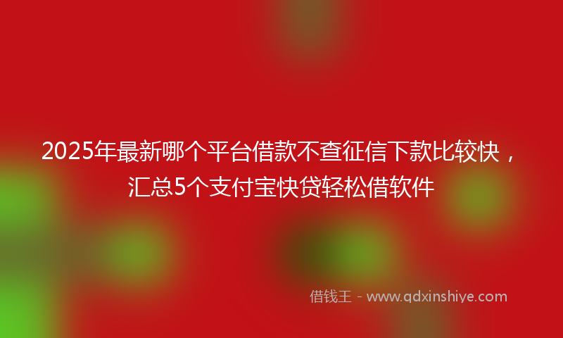2025年最新哪个平台借款不查征信下款比较快，汇总5个支付宝快贷轻松借软件