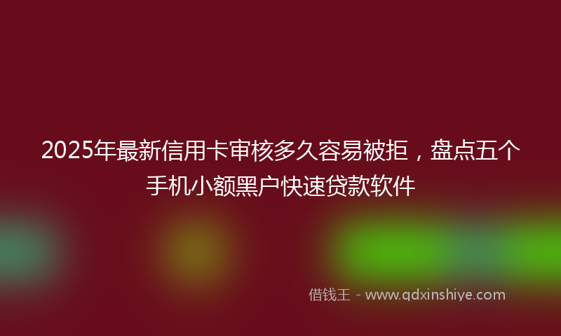 2025年最新信用卡审核多久容易被拒，盘点五个手机小额黑户快速贷款软件