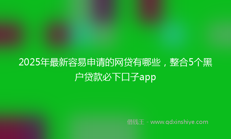 2025年最新容易申请的网贷有哪些，整合5个黑户贷款必下口子app