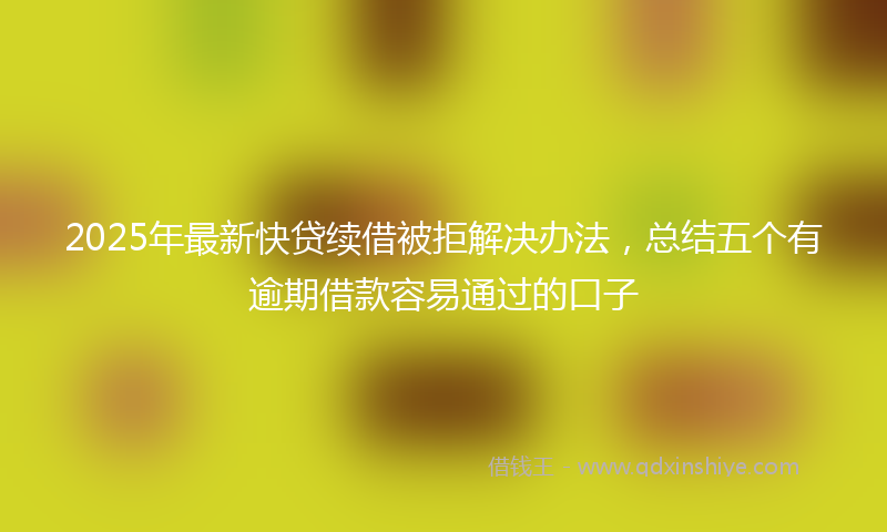 2025年最新快贷续借被拒解决办法，总结五个有逾期借款容易通过的口子
