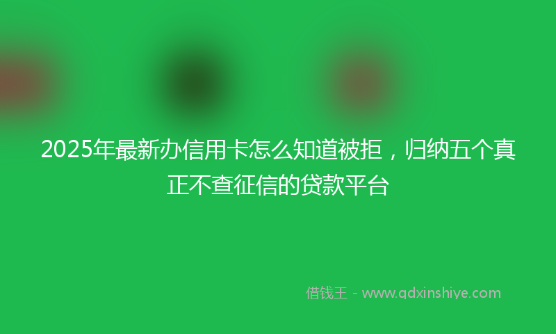 2025年最新办信用卡怎么知道被拒，归纳五个真正不查征信的贷款平台