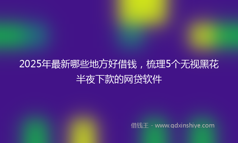 2025年最新哪些地方好借钱，梳理5个无视黑花半夜下款的网贷软件