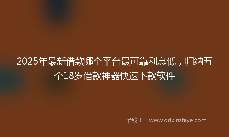 2025年最新借款哪个平台最可靠利息低，归纳五个18岁借款神器快速下款软件