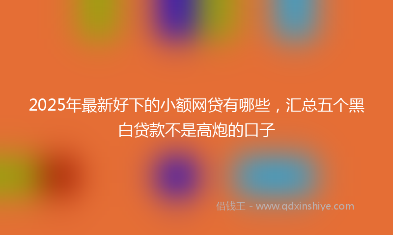 2025年最新好下的小额网贷有哪些，汇总五个黑白贷款不是高炮的口子