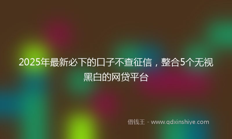 2025年最新必下的口子不查征信，整合5个无视黑白的网贷平台