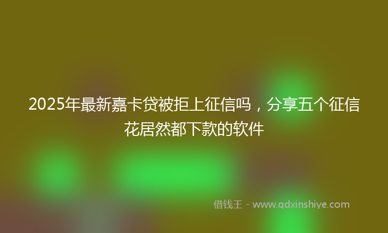 2025年最新嘉卡贷被拒上征信吗，分享五个征信花居然都下款的软件