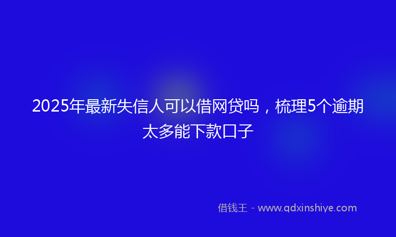 2025年最新失信人可以借网贷吗，梳理5个逾期太多能下款口子