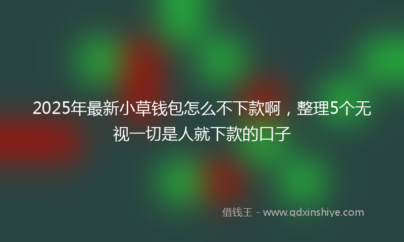 2025年最新小草钱包怎么不下款啊，整理5个无视一切是人就下款的口子