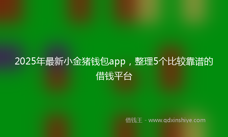 2025年最新小金猪钱包app，整理5个比较靠谱的借钱平台