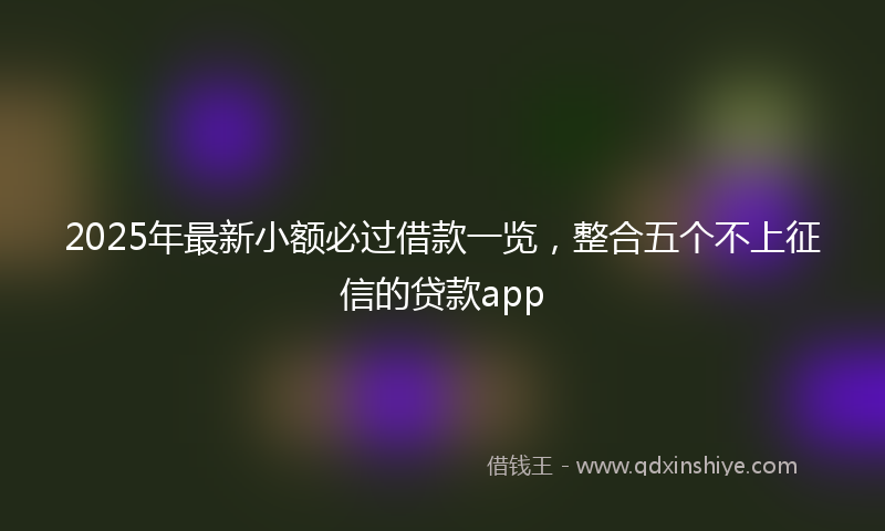 2025年最新小额必过借款一览，整合五个不上征信的贷款app