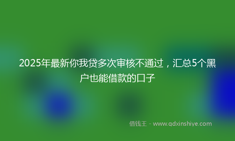 2025年最新你我贷多次审核不通过，汇总5个黑户也能借款的口子