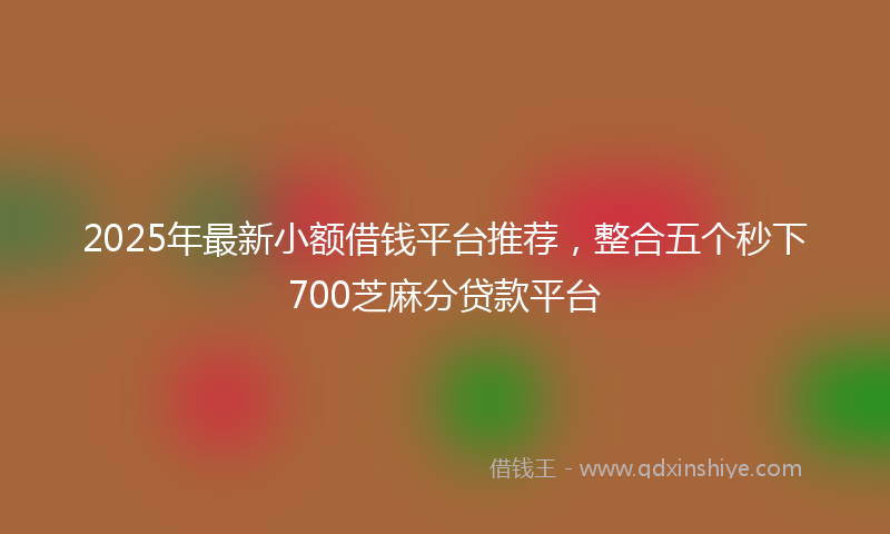 2025年最新小额借钱平台推荐，整合五个秒下700芝麻分贷款平台