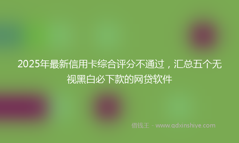 2025年最新信用卡综合评分不通过，汇总五个无视黑白必下款的网贷软件