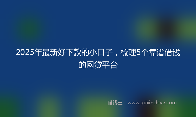 2025年最新好下款的小口子，梳理5个靠谱借钱的网贷平台