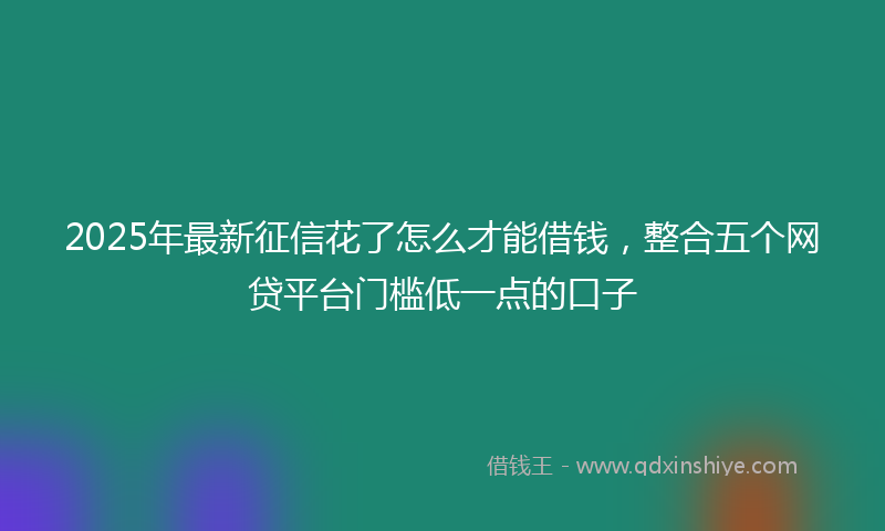 2025年最新征信花了怎么才能借钱，整合五个网贷平台门槛低一点的口子