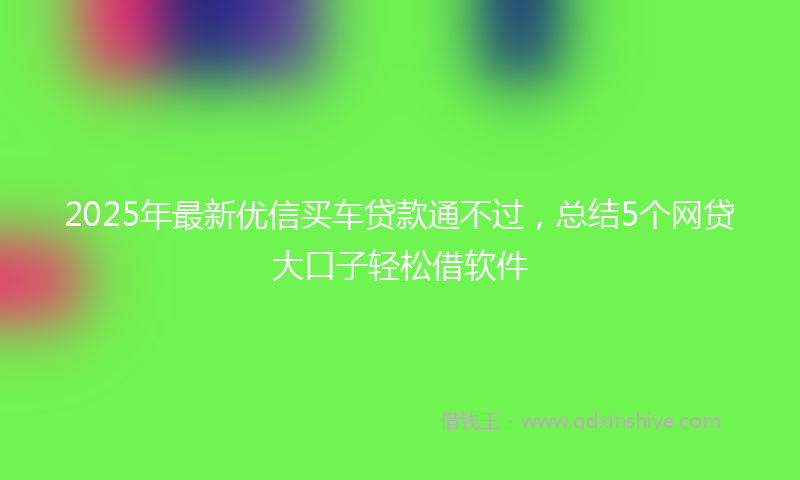 2025年最新优信买车贷款通不过，总结5个网贷大口子轻松借软件