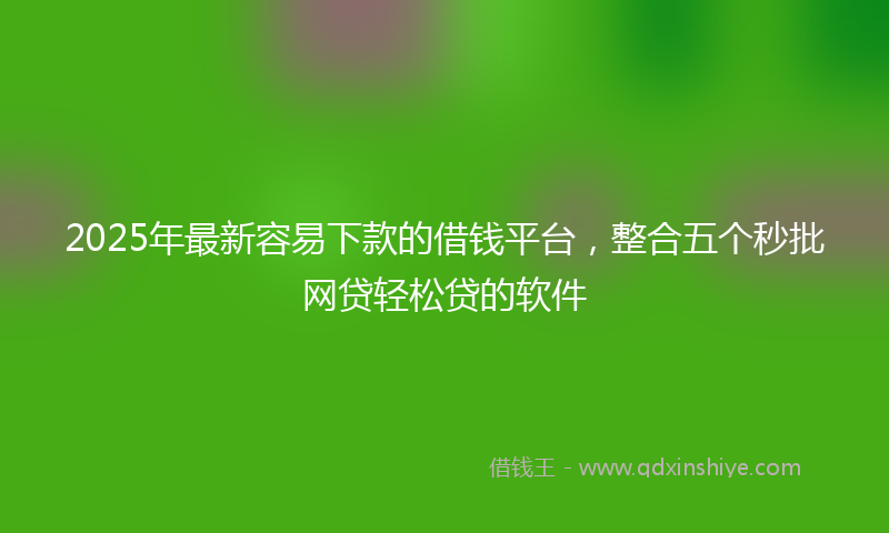 2025年最新容易下款的借钱平台，整合五个秒批网贷轻松贷的软件