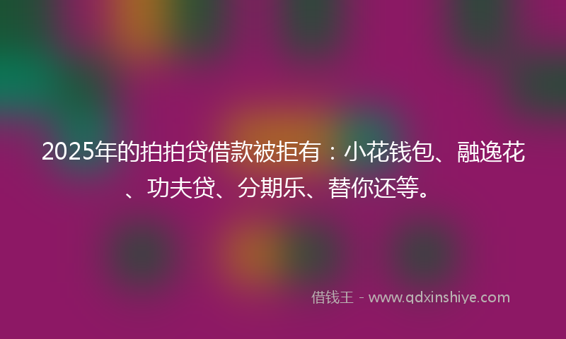 2025年的拍拍贷借款被拒有：小花钱包、融逸花、功夫贷、分期乐、替你还等。