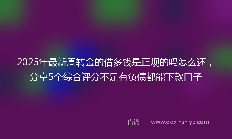 2025年最新周转金的借多钱是正规的吗怎么还，分享5个综合评分不足有负债都能下款口子