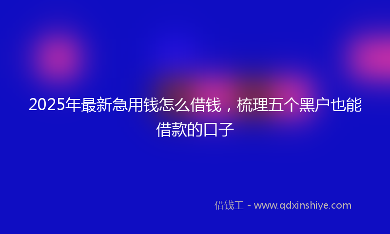 2025年最新急用钱怎么借钱，梳理五个黑户也能借款的口子