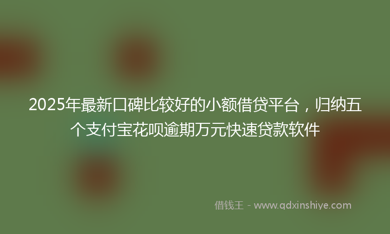 2025年最新口碑比较好的小额借贷平台，归纳五个支付宝花呗逾期万元快速贷款软件