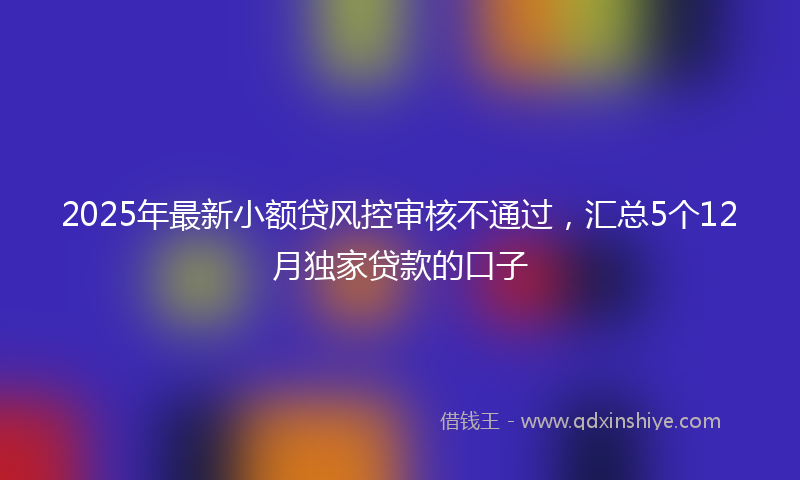 2025年最新小额贷风控审核不通过，汇总5个12月独家贷款的口子