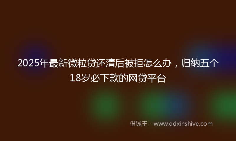 2025年最新微粒贷还清后被拒怎么办，归纳五个18岁必下款的网贷平台