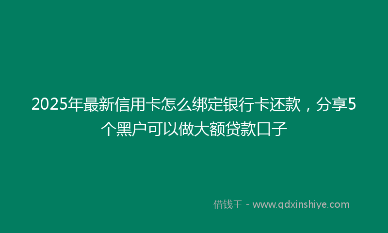 2025年最新信用卡怎么绑定银行卡还款，分享5个黑户可以做大额贷款口子