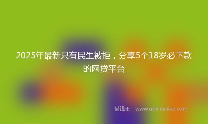 2025年最新只有民生被拒，分享5个18岁必下款的网贷平台