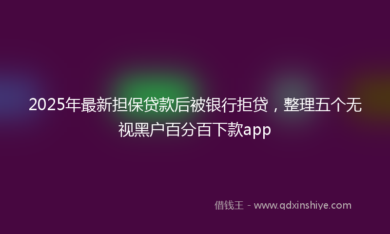 2025年最新担保贷款后被银行拒贷，整理五个无视黑户百分百下款app