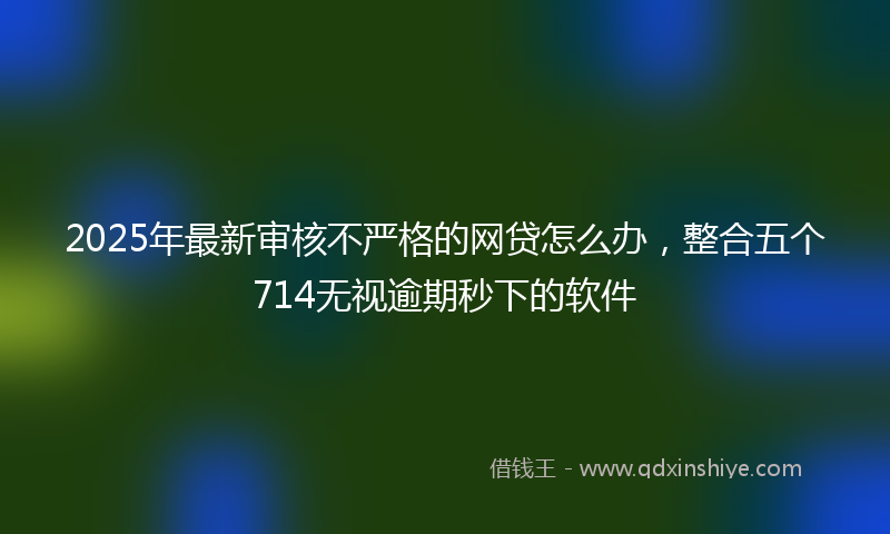 2025年最新审核不严格的网贷怎么办，整合五个714无视逾期秒下的软件