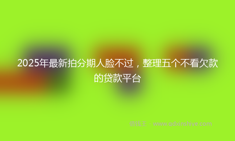 2025年最新拍分期人脸不过，整理五个不看欠款的贷款平台
