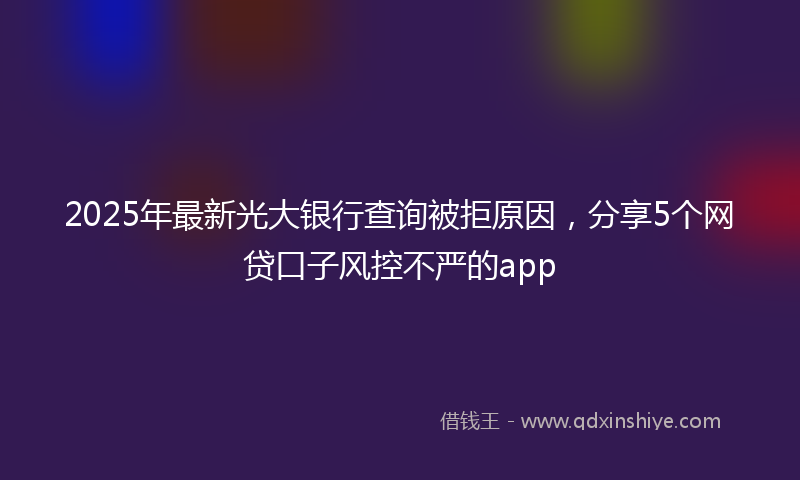 2025年最新光大银行查询被拒原因，分享5个网贷口子风控不严的app