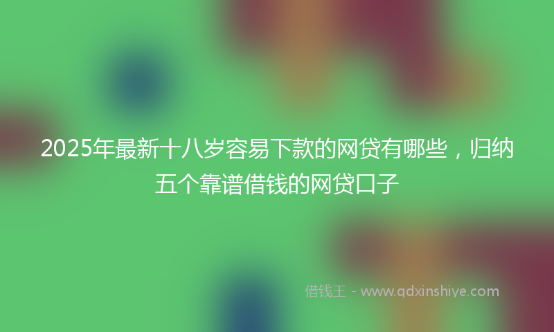 2025年最新十八岁容易下款的网贷有哪些，归纳五个靠谱借钱的网贷口子