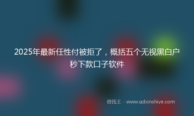 2025年最新任性付被拒了，概括五个无视黑白户秒下款口子软件