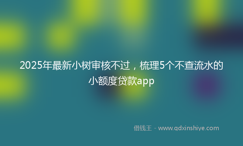 2025年最新小树审核不过，梳理5个不查流水的小额度贷款app