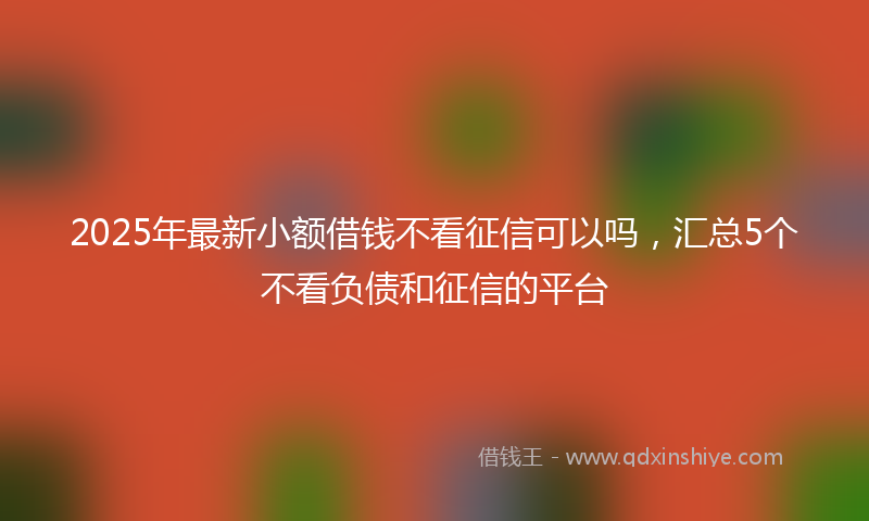 2025年最新小额借钱不看征信可以吗，汇总5个不看负债和征信的平台