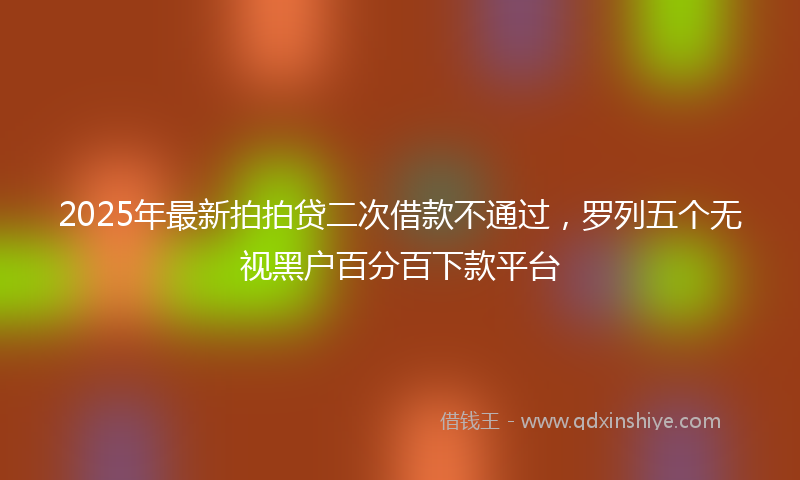 2025年最新拍拍贷二次借款不通过，罗列五个无视黑户百分百下款平台