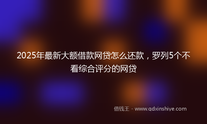 2025年最新大额借款网贷怎么还款，罗列5个不看综合评分的网贷