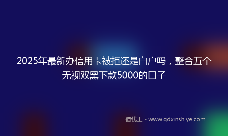 2025年最新办信用卡被拒还是白户吗，整合五个无视双黑下款5000的口子