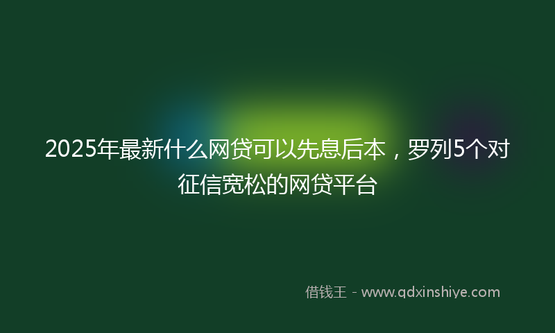 2025年最新什么网贷可以先息后本，罗列5个对征信宽松的网贷平台