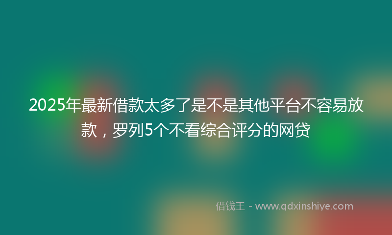 2025年最新借款太多了是不是其他平台不容易放款，罗列5个不看综合评分的网贷