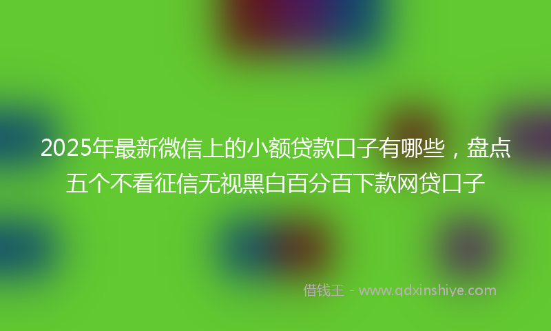 2025年最新微信上的小额贷款口子有哪些，盘点五个不看征信无视黑白百分百下款网贷口子